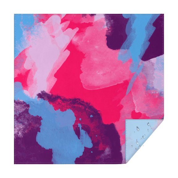 Square Tablecloth, Waterproof Polyester Table Cover, Wrinkle Resistant & Washable Fabric for Dining, Kitchen, Picnic, 60x60in(152x152cm), Mystical Liquid Galaxy Design