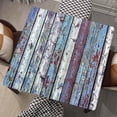 thumbnail image 1 of Square Tablecloth Wood Grain Fitted Table Cover Wipe Clean Cloth Old Blue Wooden Tablecloths with Elastic Edge Waterproof Polyester Cloths for Indoor Outdoor, Fit for 32"x32" Tables, Style-18, 1 of 4