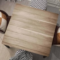 Square Tablecloth Wood Grain Fitted Table Cover Wipe Clean Cloth Wooden Plank Tablecloths with Elastic Edge Waterproof Polyester Cloths for Indoor Outdoor, Fit for 32"x32" Tables, Style-3