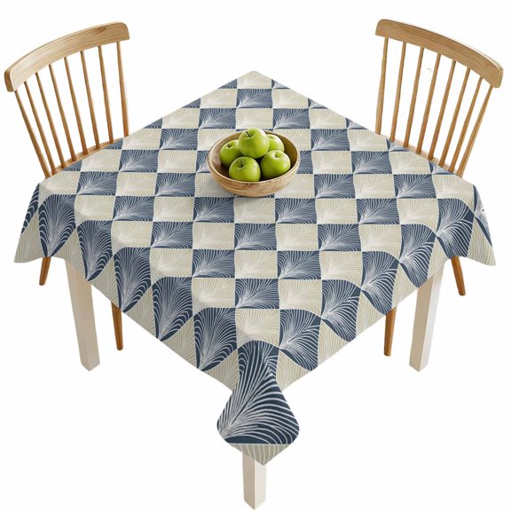 Square Tablecloths, Abstract Simple Grey Pattern Waterproof Table Cloths, Geometric Modern Lines Spillproof Decorative Dining Table Covers for Kitchen,Indoor Outdoor Parties, Camping 54x54in
