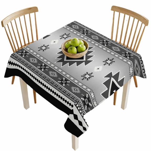 Square Tablecloths, Aztec Retro Ethnic Style Waterproof Table Cloths, Boho Country Farmhouse Spillproof Decorative Dining Table Covers for Kitchen,Indoor Outdoor Parties, Camping 54x54in