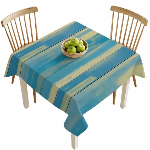 Square Tablecloths, Blue Wood Grain Texture Waterproof Table Cloths ...