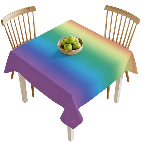 Square Tablecloths, Multicolor Rainbow Abstract Colored Gradient Waterproof Table Cloths, Ombre Art Spillproof Decorative Dining Table Covers for Kitchen,Indoor Outdoor Parties, Camping 60x60in