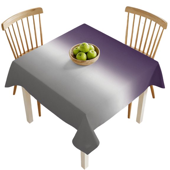 Square Tablecloths, Purple White Grey Gradient Waterproof Table Cloths, Modern Minimalist Ombre Color Art Spillproof Decorative Dining Table Covers for Kitchen,Indoor Outdoor Parties, Camping 54x54in