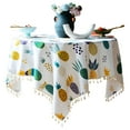 thumbnail image 1 of Square Tablecloths For Round Tables,Pineapple Print Rectangle Tablecloth With Tassel Washable,Outdoor Table Cloths For Coffee Table Dining Table Farmhouse Picnic Summer -Pineapple-100x140cm(39x55"), 1 of 9