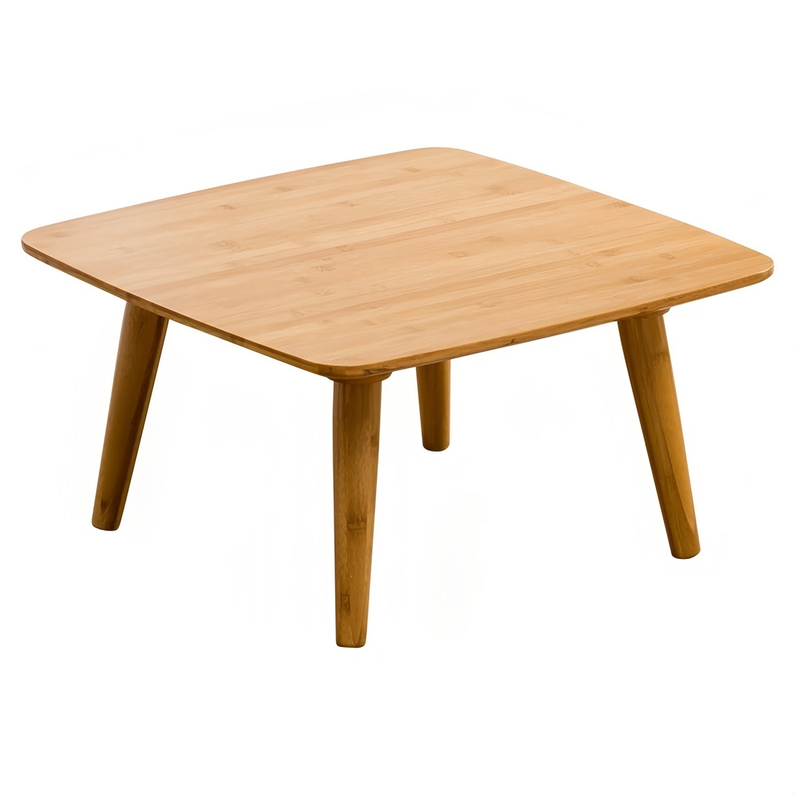 Square Tatami Bamboo Coffee Table for Living Room, Bedroom - Low Tea Table for Floor Sitting, Small Drawing Reading Studying Floor Furniture, Home Sofa Side Accent