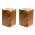 thumbnail image 1 of Square Teak Wood Lidded Container - Large 2-Pack, 1 of 5