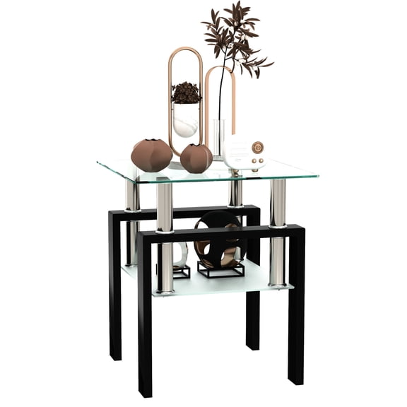 Square Tempered Glass Table | Versatile for Different Settings | Provides Sturdy Platform for Items