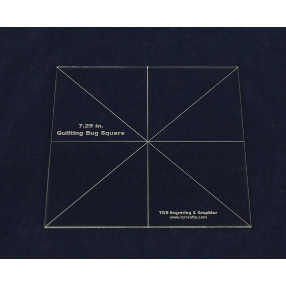 Square Template 7.25 Inch- Quilting Bug Clear 1/8 Inch Thick