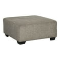 thumbnail image 1 of Square Textured Fabric Upholstered Oversized Accent Ottoman Light Gray - Saltoro Sherpi, 1 of 5