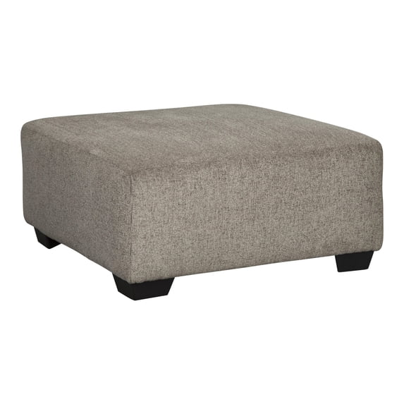 Square Textured Fabric Upholstered Oversized Accent Ottoman Light Gray - Saltoro Sherpi