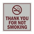 thumbnail image 1 of Square Thank You For Not Smoking Sign (Light Grey / Burgundy) - Small, 1 of 1