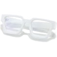 thumbnail image 1 of Square Thick Frame Glasses for Women Men Fashion Blue Light Glasses Trendy Chic Computer Eyeglasses  (White), 1 of 12