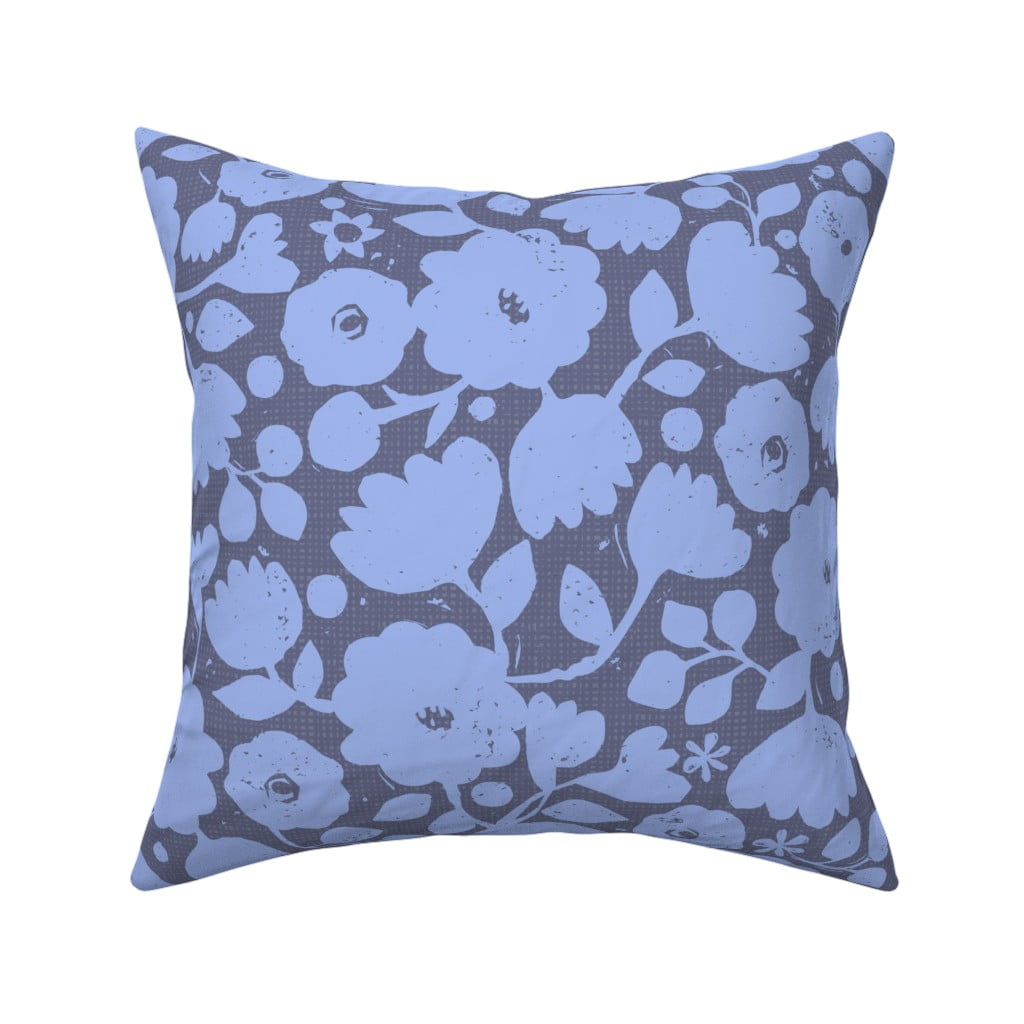Light Blue and White Block Print Decorative Pillow Cover Pillow Lacefield  Designs Agave 18 inch