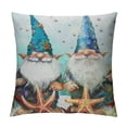 thumbnail image 1 of Square Throw Pillow Covers Gnomes Holding Starfish Conch with Mermaid Tail Pillow Cases Decorative for Home Bedroom Sofa Pillowcases Standard Size, 1 of 5