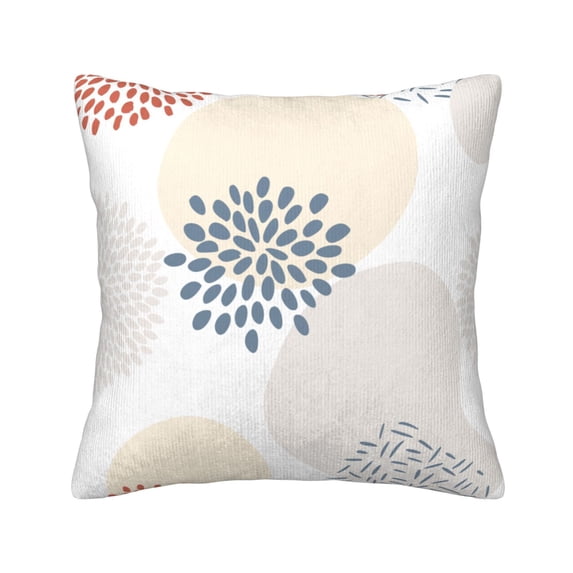 Square Throw Pillow Covers with Core, Abstract Elements Decoration Pillows for Sofa Beds, 20"x20"