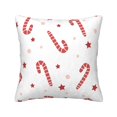 thumbnail image 1 of Square Throw Pillow Covers with Core, Christmas Cane Candy Red Print Pillows for Sofa Beds, 18"x18", 1 of 9