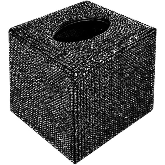 Square Tissue Box Bling Bling Crystal Rhinestone Tissue Container Shining Tissue Storage Box Fashion Desktop Decoration Tissue Organizer