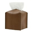 thumbnail image 1 of Square Tissue Box Cover PU Leather Decorative Organizer with Bottom Belt Modern Design for Bathroom Vanity Countertop Office Desk Night Stand Living Room Car and Home Decor Storage Solution, 1 of 3