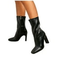 thumbnail image 1 of Square Toe Ankle Boots for Women Zip up Stiletto Heels Trendy Sexy Dressy Elastic Gogo Booties, 1 of 7