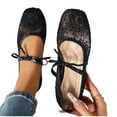 thumbnail image 1 of Square Toe Ballet Flats for Women Mary Jane Shoes with Strap Lace up Bow Flat Shoes Comfortable Closed Toe Dress Shoes for Women, 1 of 7