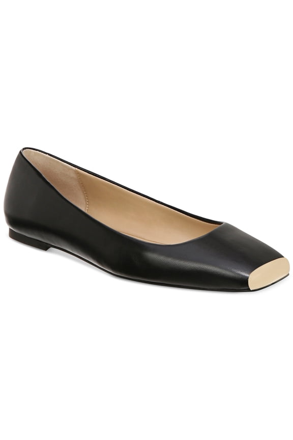 Square-Toe Flats Neptoon by Alfani for Women, Black Smooth, 6.5M
