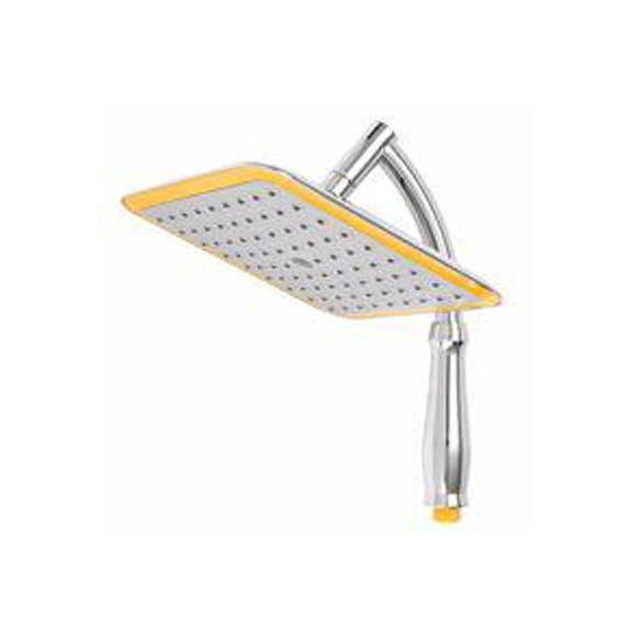 Square Top Rainfall Shower Head Silver/Yellow 22x5x200mm,Bathroom Rainfall Shower Head Large Flow Supercharge Rainfall Showerhead Bathroom Faucet Replacement