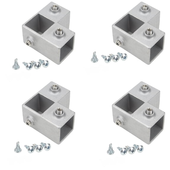 Metal Frame Connectors Square Tube 1 Inch Multi-Angle Joint System 3 Way Corner for DIY Construction Custom Frames 4 Pack