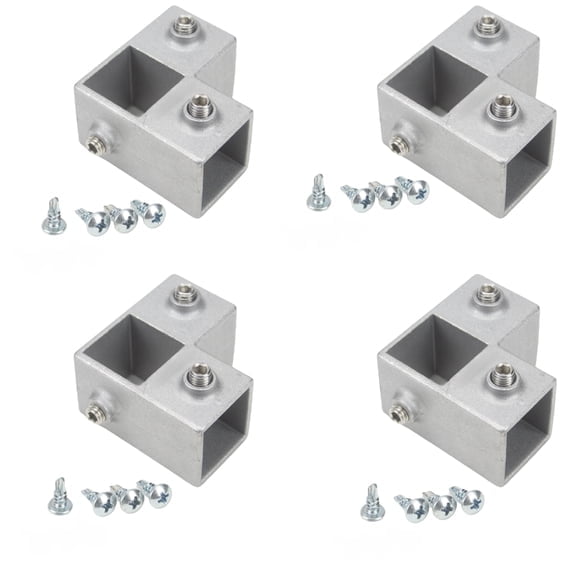 Metal Frame Connectors Square Tube 1 Inch Multi-Angle Joint System 3 Way Corner for DIY Construction Custom Frames 4 Pack