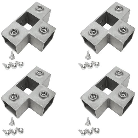 5 Way Intersection, SET OF 4, Square Tube Metal Frame Connectors, 1-Inch, Multi-Angle Joint System for DIY Construction and Custom Frames