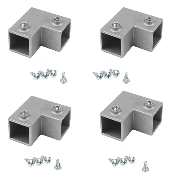 Rostek Square Tube Metal Frame Connector, 90 Degree Angle; 4 Pack; For 1" Tubing, Multi-Angle Joint System