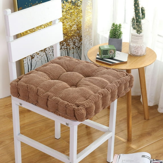 Square Tufted Corduroy Floor Cushion Pillow - Thicken Meditation Reading Pillow for Yoga, Bedroom, Living Room, Balcony, Office, Home Decoration,15.7x15.7"
