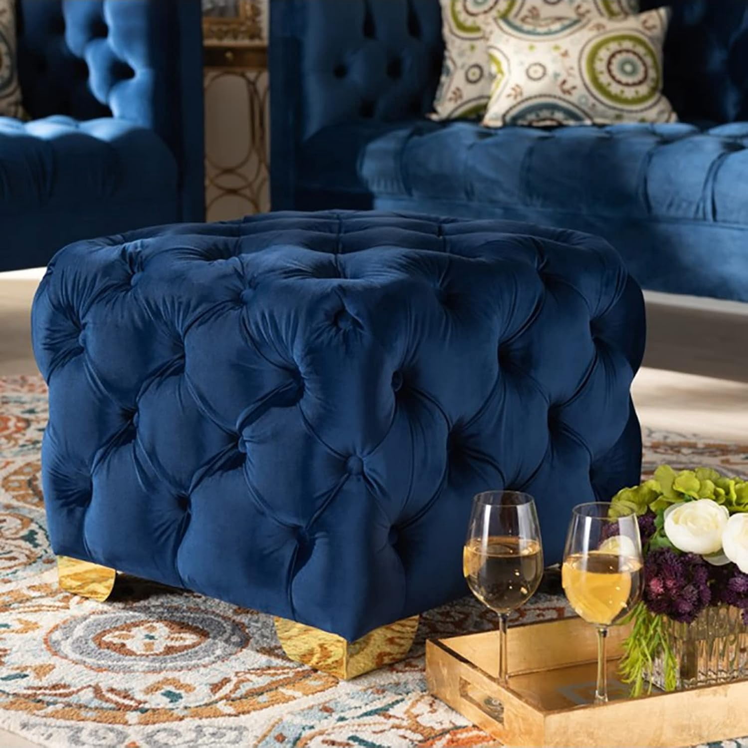 KESHMARK Luxury Handcrafted Moroccan Leather Pouf-989023