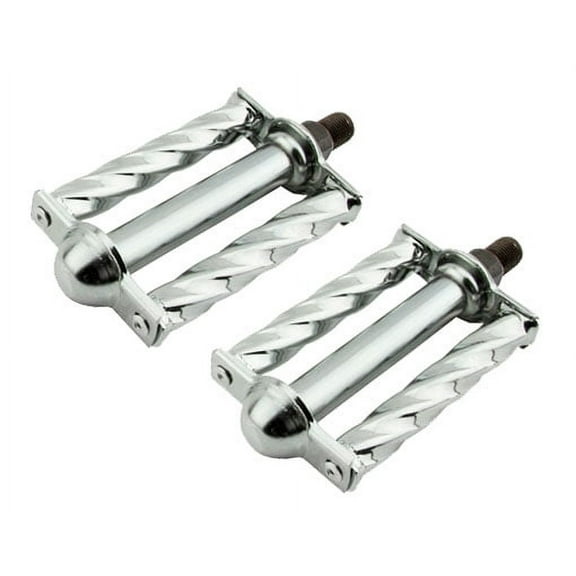 Square Twisted Pedals 1/2" Chrome. Bike pedals, bicycle pedal, for lowrider , beach cruiser, chopper, limo, stretch bike