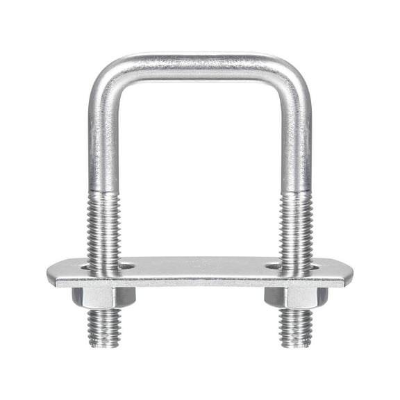 Square U-Bolts 10 Sets 27mm Inner Width 50mm Length M6 304 Stainless Steel with Nuts and Plates
