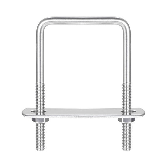 Square U-Bolts 2 Sets 52mm Inner Width 80mm Length M6 304 Stainless Steel U Clamp Bolt
