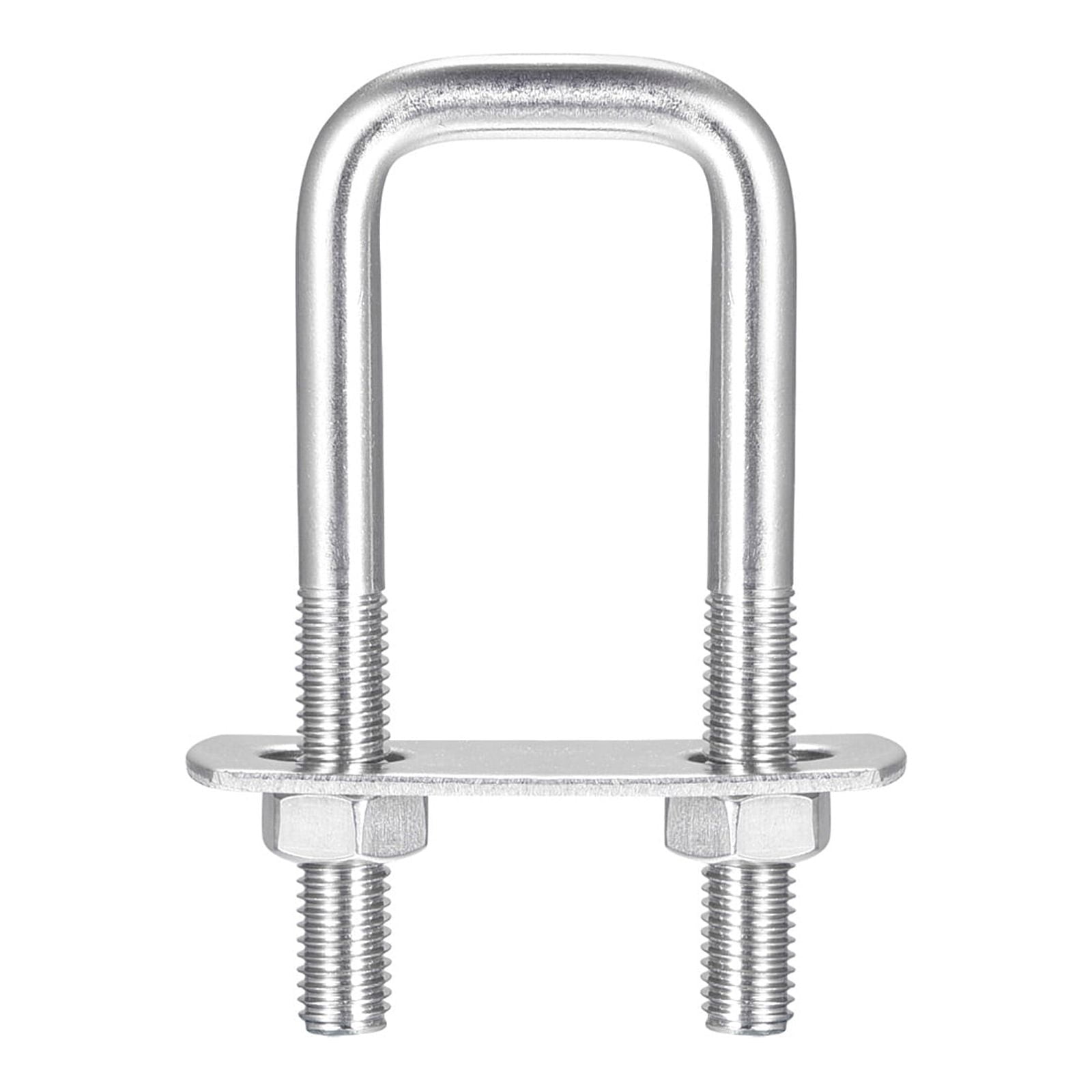 Square U-Bolts Sets 42mm Inner Width 60mm Length M6 304 Stainless Steel  with Nuts and Plates