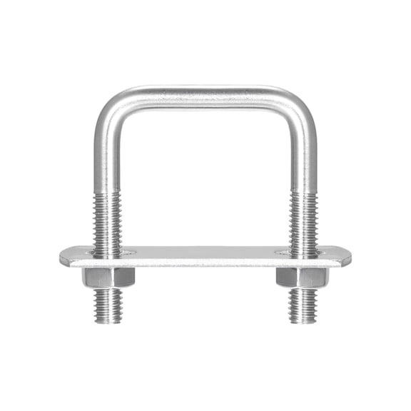 Square U-Bolts 3 Sets 32mm Inner Width 46mm Length M6 304 Stainless Steel with Nuts and Plates