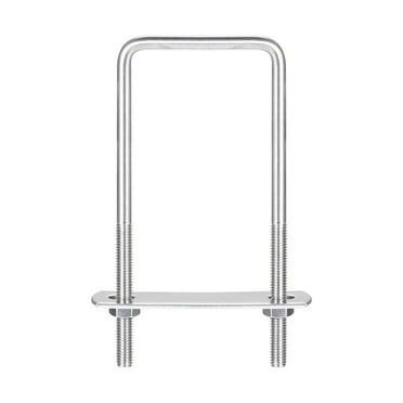 Square U-Bolts 3 Sets 51mm Inner Width 120mm Length M6 304 Stainless Steel with Nuts and Plates