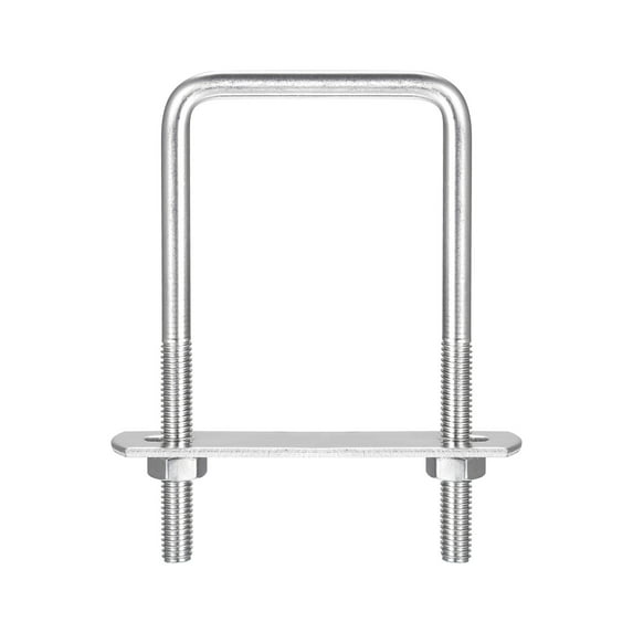 Square U-Bolts 304 Stainless Steel, U Bolt with Nuts and Plates, for Boat Trailer M6x47mmx90mm