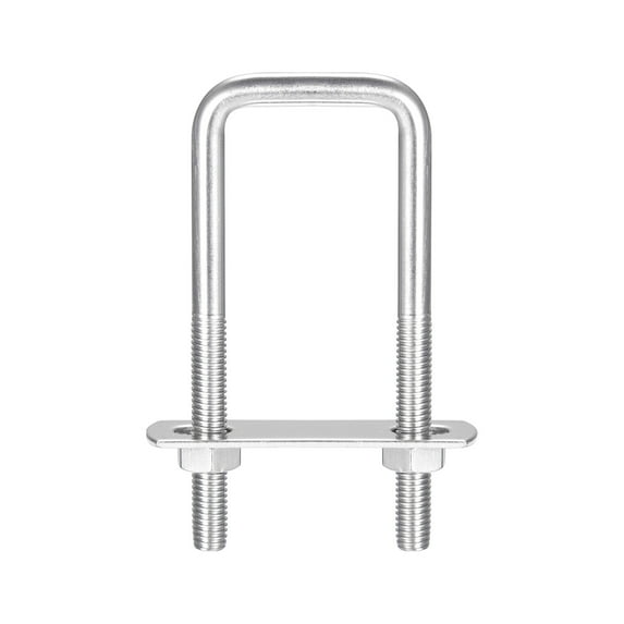 Square U-Bolts 304 Stainless Steel, U Bolt with Nuts and Plates, for Boat Trailer M8x37mmx100mm