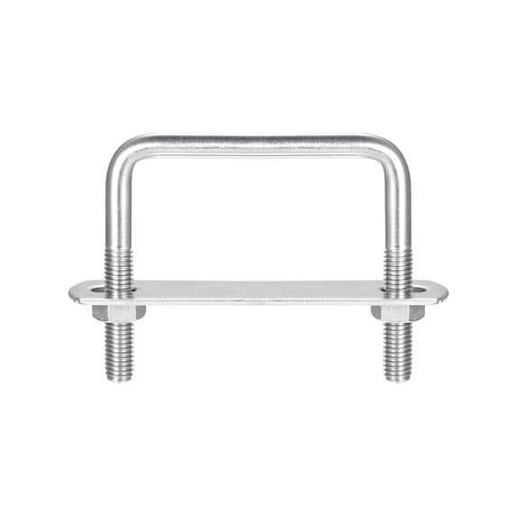 Square U-Bolts 304 Stainless Steel, U Bolt with Nuts and Plates, for Boat Trailer M8x62mmx60mm