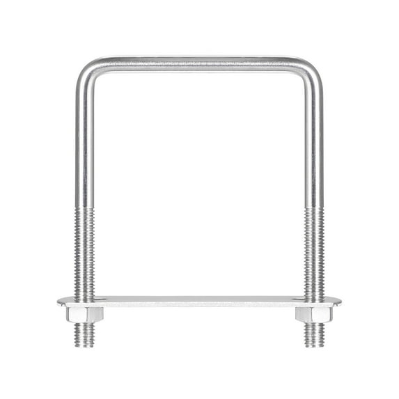 Square U-Bolts 304 Stainless Steel, U Bolt with Nuts and Plates, for Boat Trailer M8x77mmx110mm