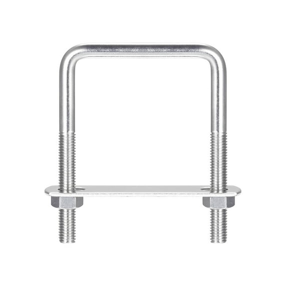 Square U-Bolts 5 Sets 62mm Inner Width 90mm Length M8 304 Stainless Steel U Clamp Bolt