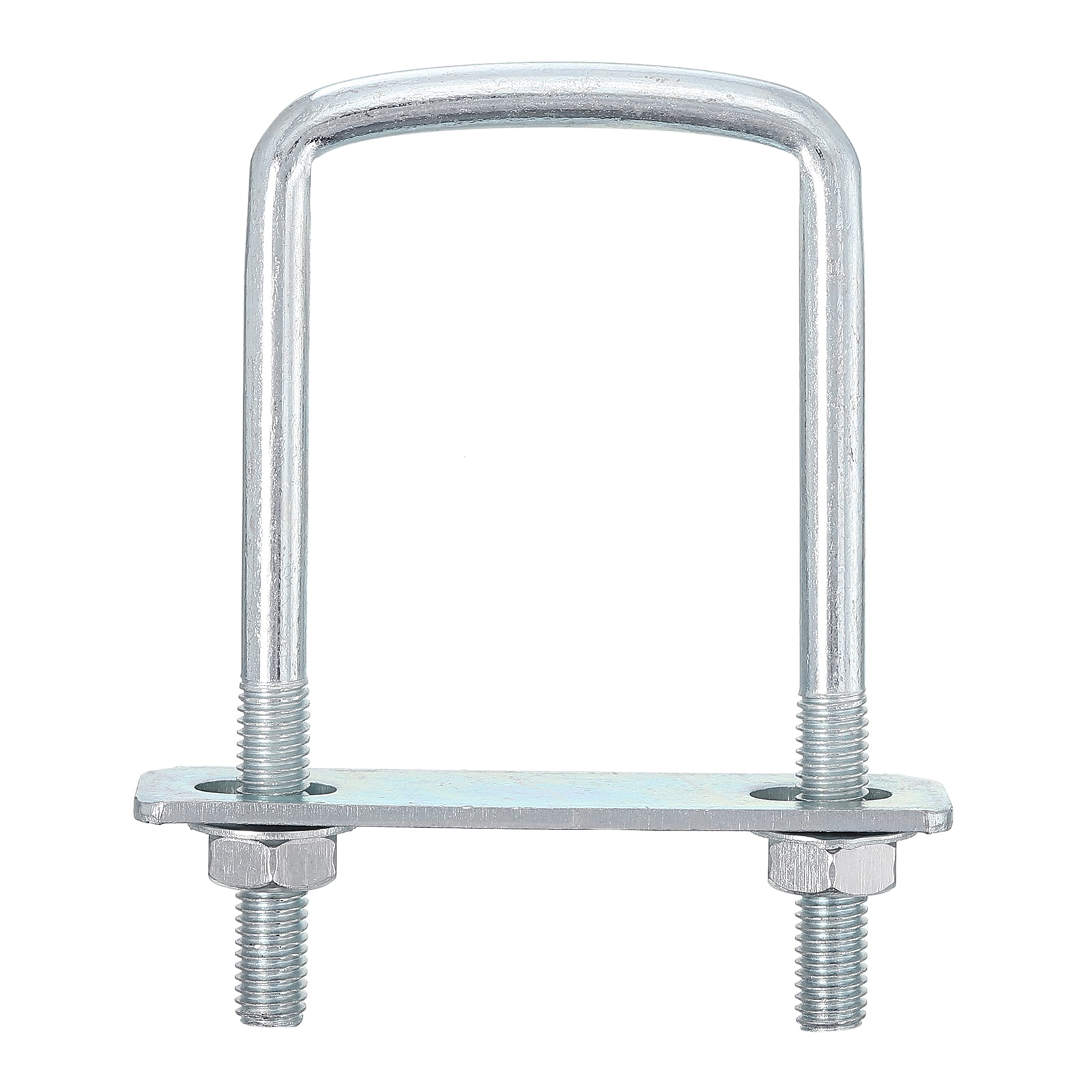 Uxcell Square U-Bolts M8 – 1-5/8" Inner Width Carbon Steel With Nuts, Frame Plate & Washers (Silver)