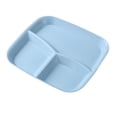 thumbnail image 1 of Square Unbreakable Wheat Child Adult Divider Plate,3-compartment Foodplate Lightweight Reusable Square Plastic Microwave Dishwasher-safe Divider Plate,BPA-Free 10X9 Inch, 1 of 6