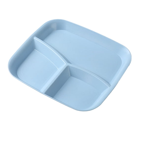 Square Unbreakable Wheat Child Adult Divider Plate,3-compartment Foodplate Lightweight Reusable Square Plastic Microwave Dishwasher-safe Divider Plate,BPA-Free 10X9 Inch