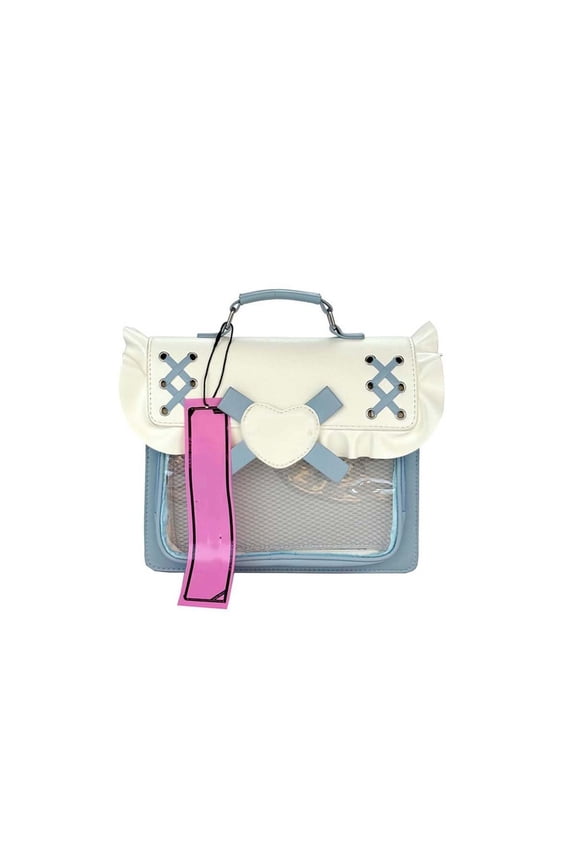 Square Uniform Bag Retro Messenger Bag Y2k itabag versatile pin display shoulder bag JK style badge display backpack suitable for women