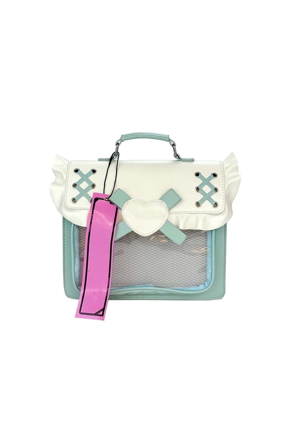 Square Uniform Bag  Retro Messenger Bag Y2k itabag versatile pin display shoulder bag JK style badge display backpack suitable for women