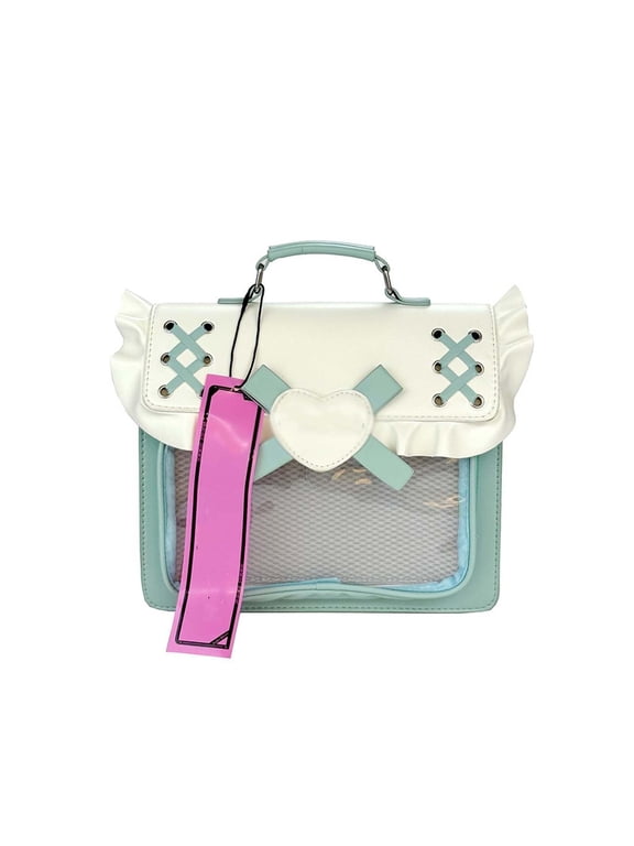Square Uniform Bag Retro Messenger Bag Y2k itabag versatile pin display shoulder bag JK style badge display backpack suitable for women